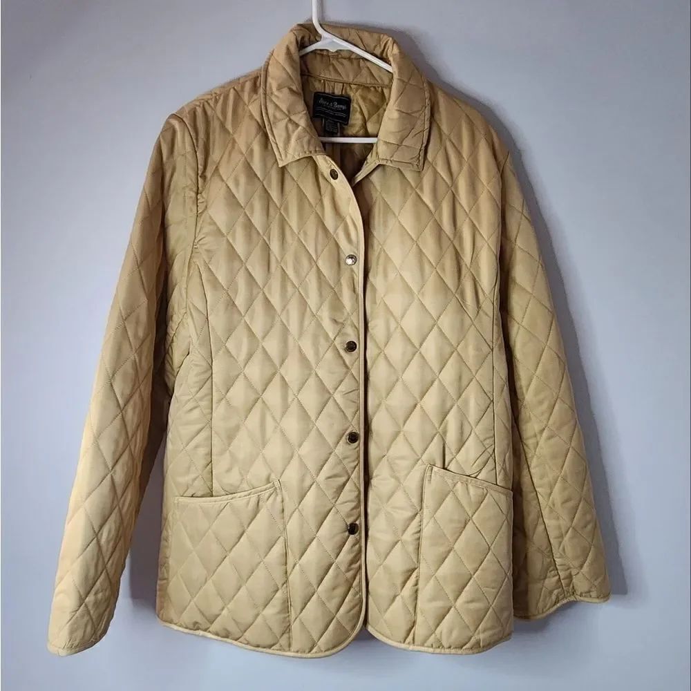 Steve & Barry’s Womens Tan Quilted Snap-Up Coat Jacket w/ Pockets XXL
